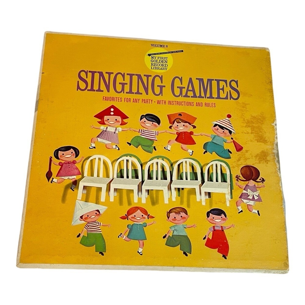 Golden Records Singing Games Volume 8 Kids‎ Vinyl LP 1962 Vintage 12 Inch Record